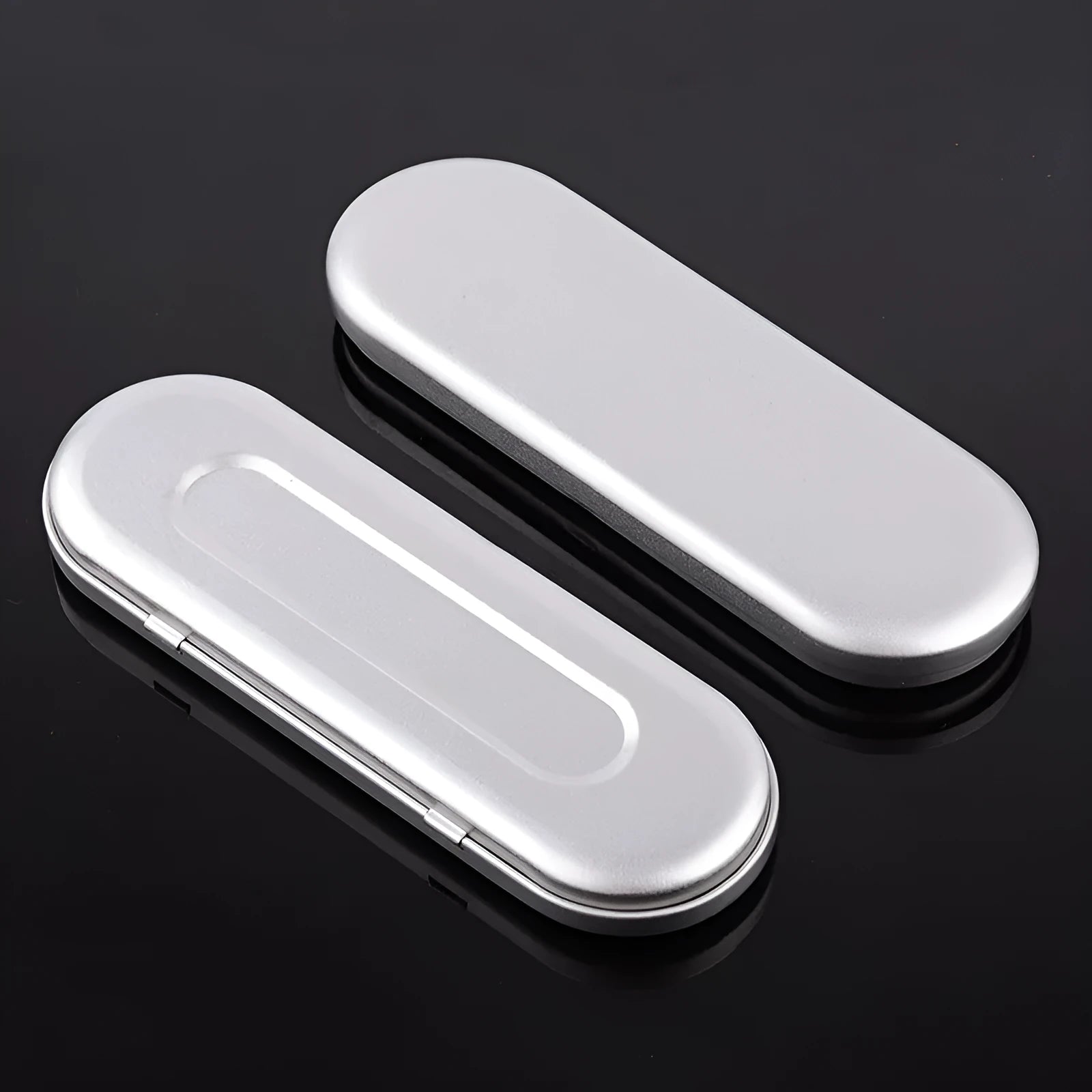 Rectangular frosted iron tinplate box for pen and cosmetic storage, dimensions 175x60x18mm
