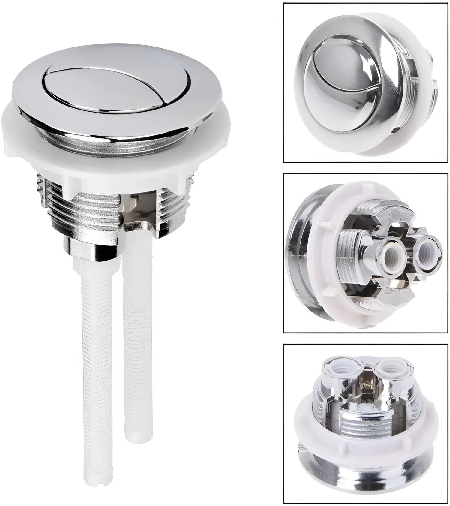 38mm ABS plastic one-piece round double button toilet flush lever and valve