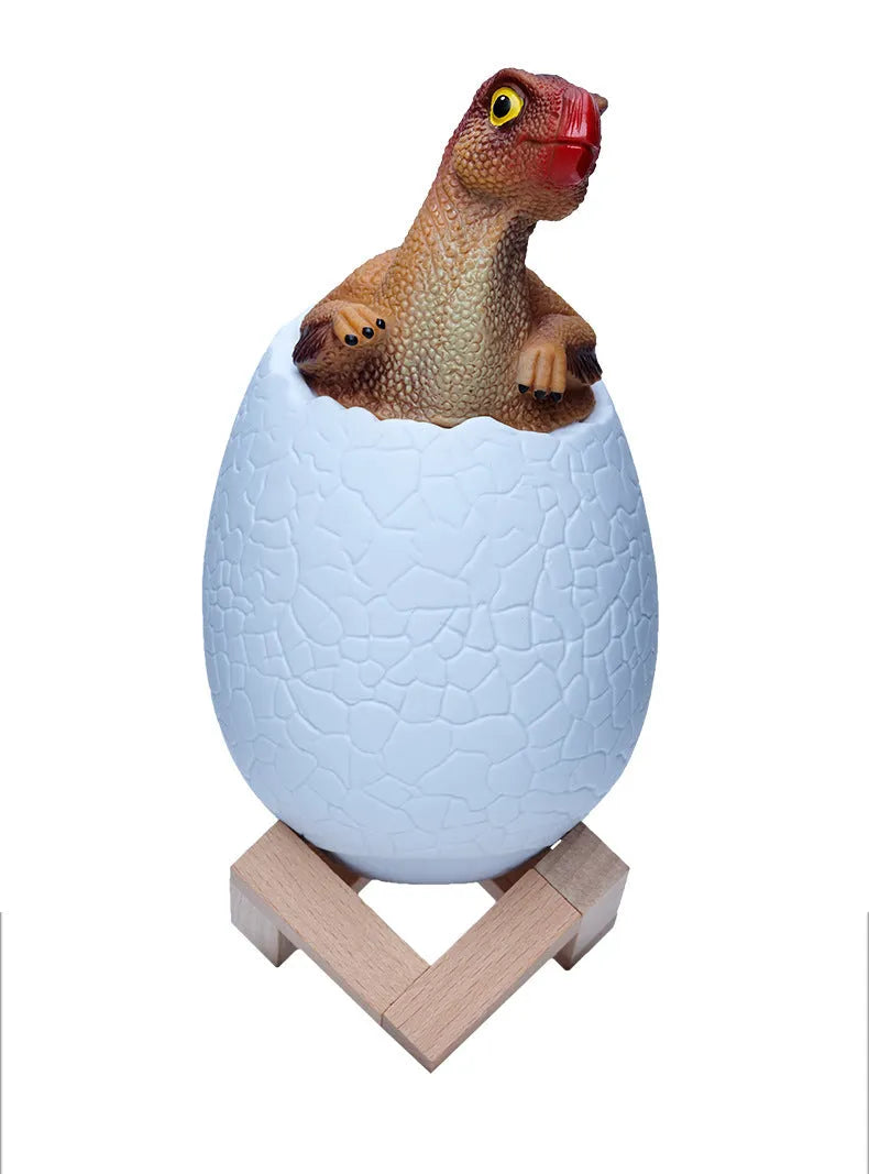 Cool white PVC dinosaur night light with touch sensor and remote control for colour changes