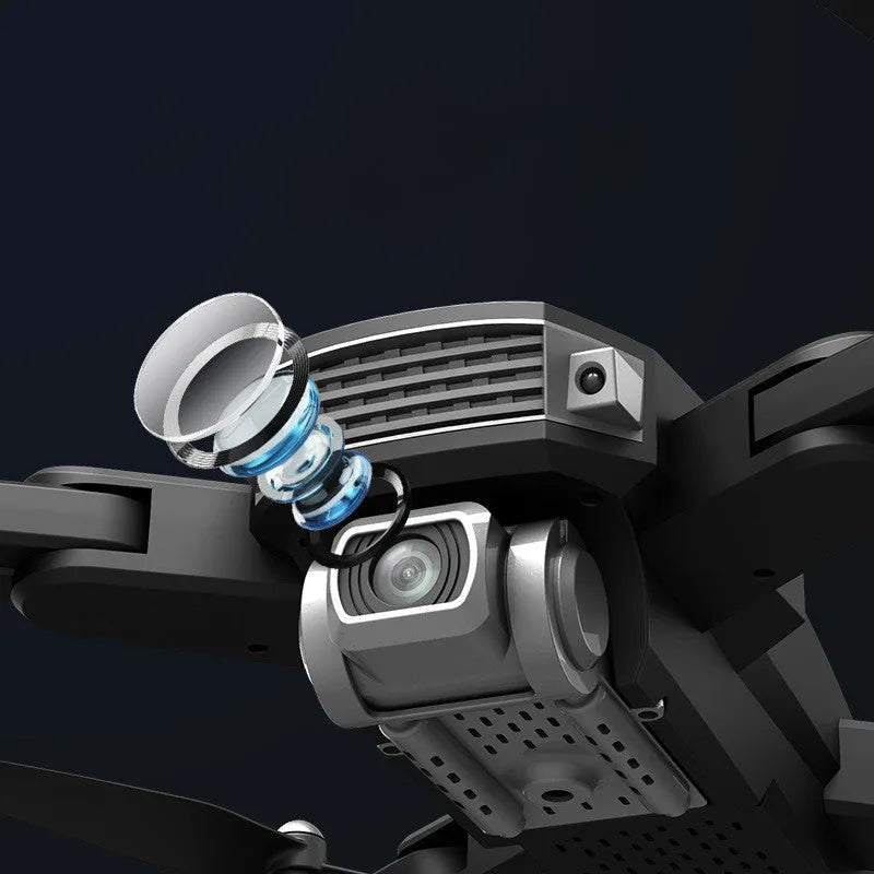 Black folding children's drone with 4K camera and remote control handle