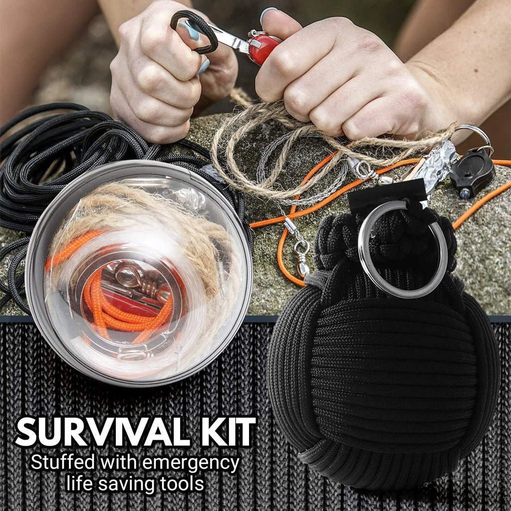 Outdoor survival tool tactical pack with 9cm seven core umbrella rope, about 240g, in black, army green or camouflage.