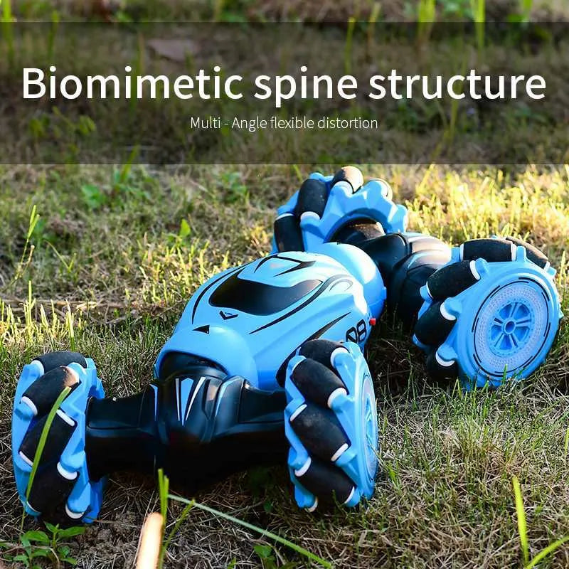 Gesture-sensing deformation remote control car in blue, green, or orange with somatosensory controller.