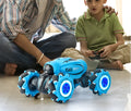 Gesture-sensing deformation remote control car in blue, green, or orange with somatosensory controller.