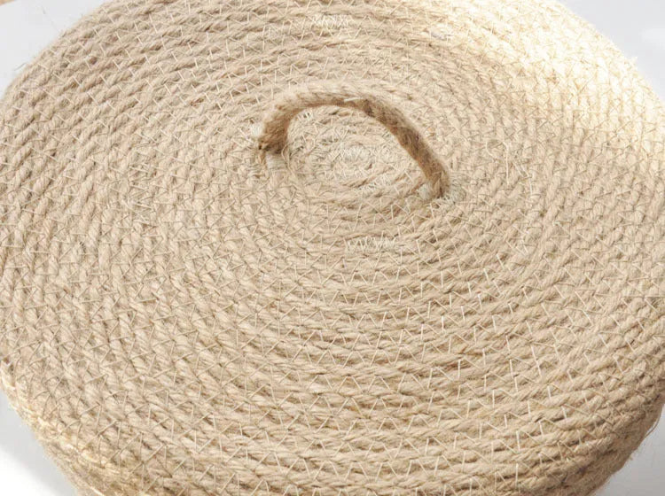 Japanese-style linen fabric storage basket with lid in three sizes for bedroom organisation