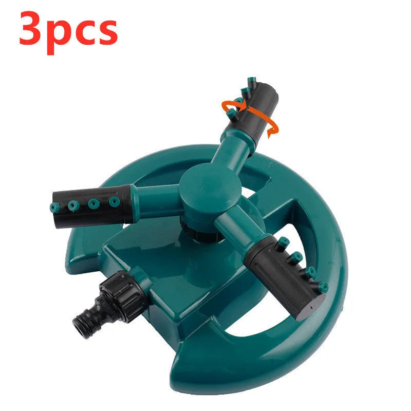 360 rotating sprinkler with three-fork base, 210mm x 190mm x 95mm, for lawn and flower bed watering