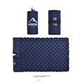 Double inflatable camping mat in green and blue, TPU nylon, 165cm x 118cm, moisture-proof for two persons