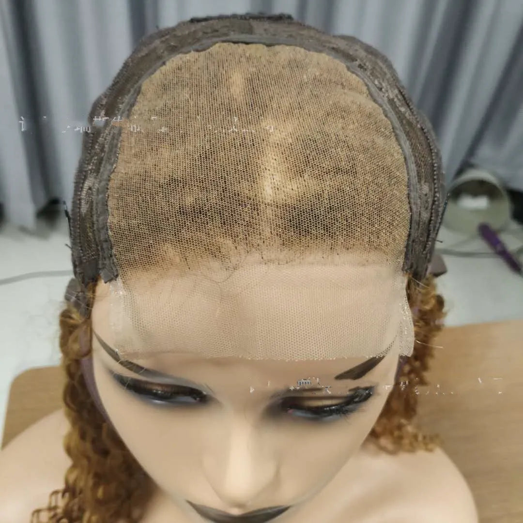 Piano Color P4.27 Brazilian human hair straight lace front wig with 4x4 lace closure