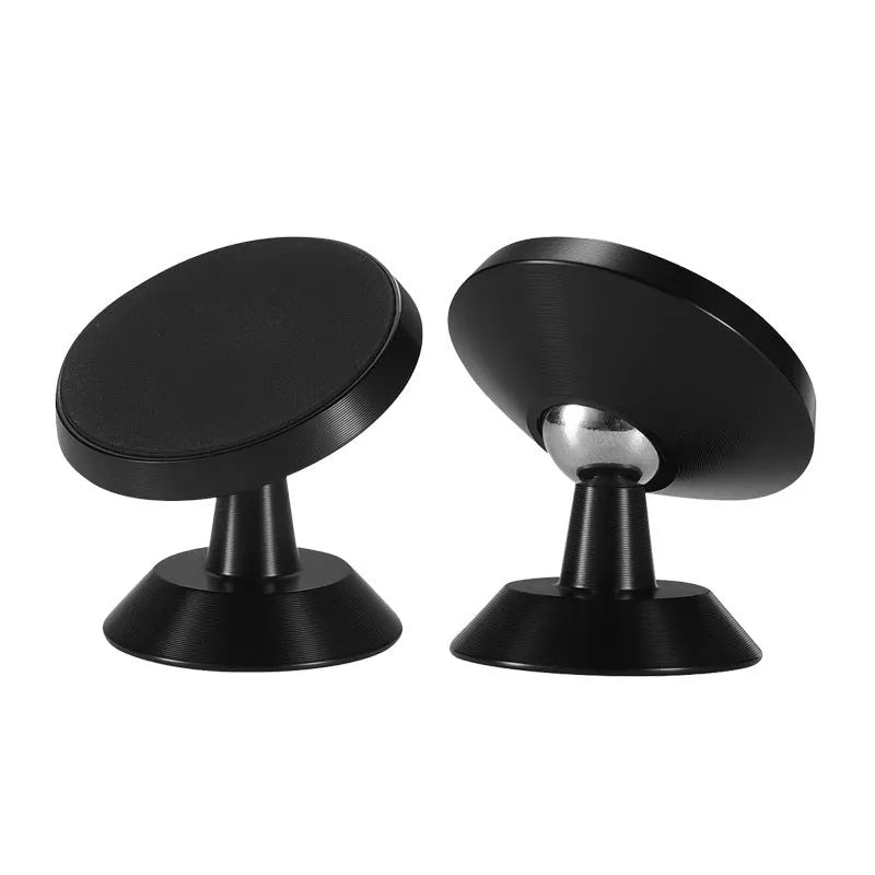 Universal magnetic car phone holder on dashboard showing black, silver, gold colour options