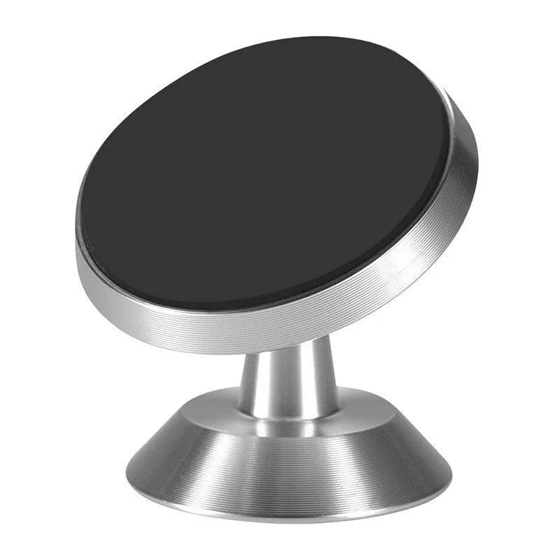 Universal magnetic car phone holder on dashboard showing black, silver, gold colour options