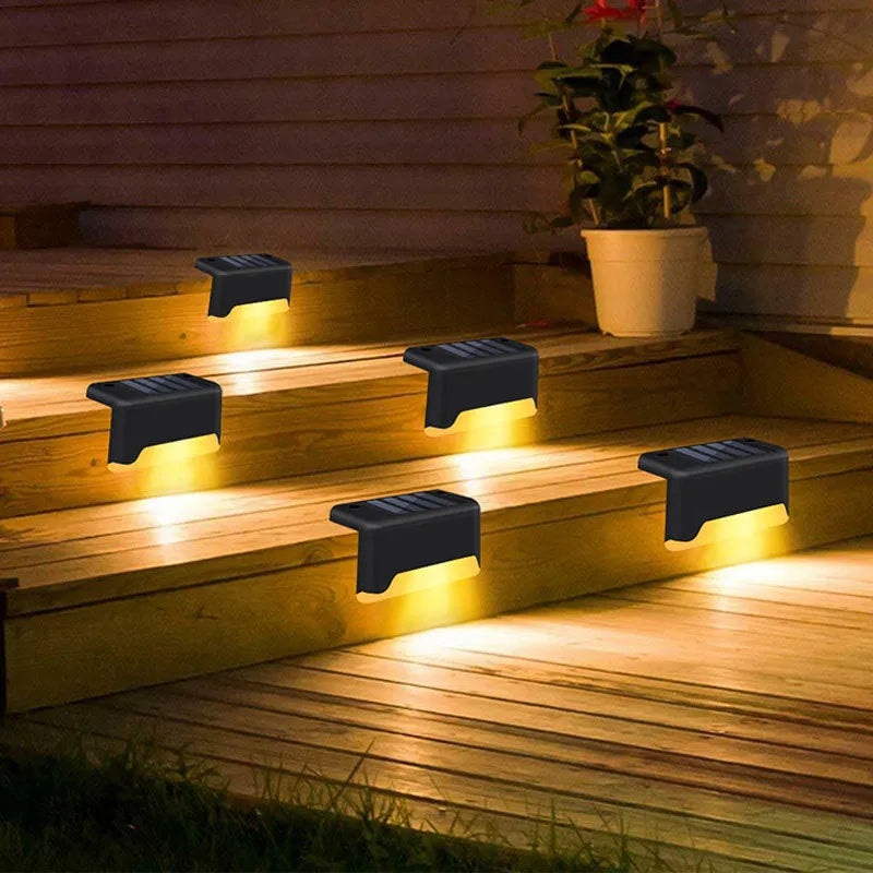 Solar fence lamp 75 x 44 x 42 mm waterproof LED outdoor step light in black or brown