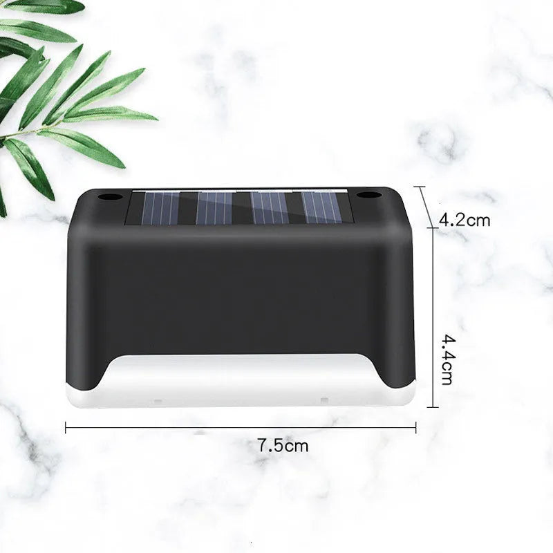 Solar fence lamp 75 x 44 x 42 mm waterproof LED outdoor step light in black or brown