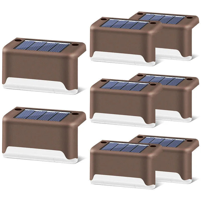 Solar fence lamp 75 x 44 x 42 mm waterproof LED outdoor step light in black or brown