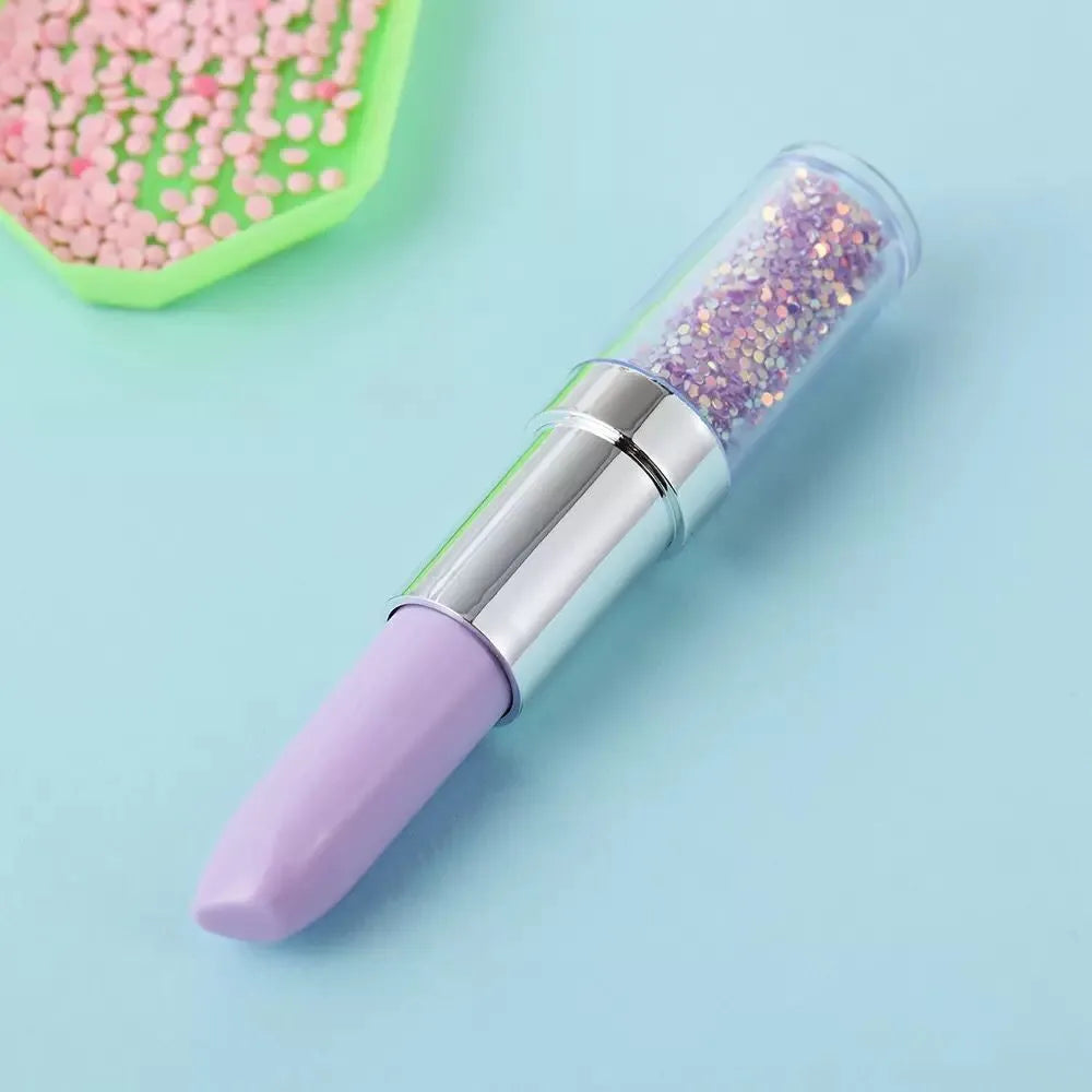 Diamond painting drill pen set in pink, purple, and green colours for 5D diamond art and cross stitch embroidery.