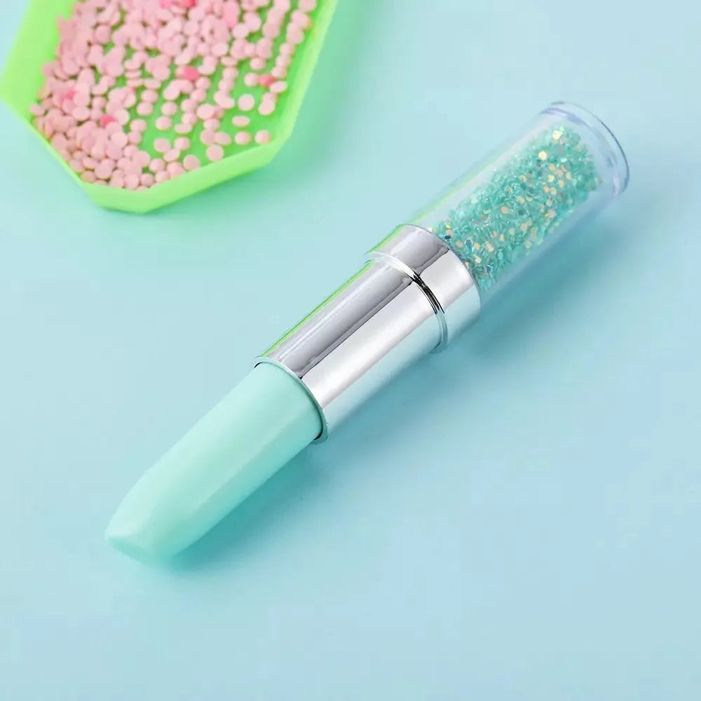 Diamond painting drill pen set in pink, purple, and green colours for 5D diamond art and cross stitch embroidery.