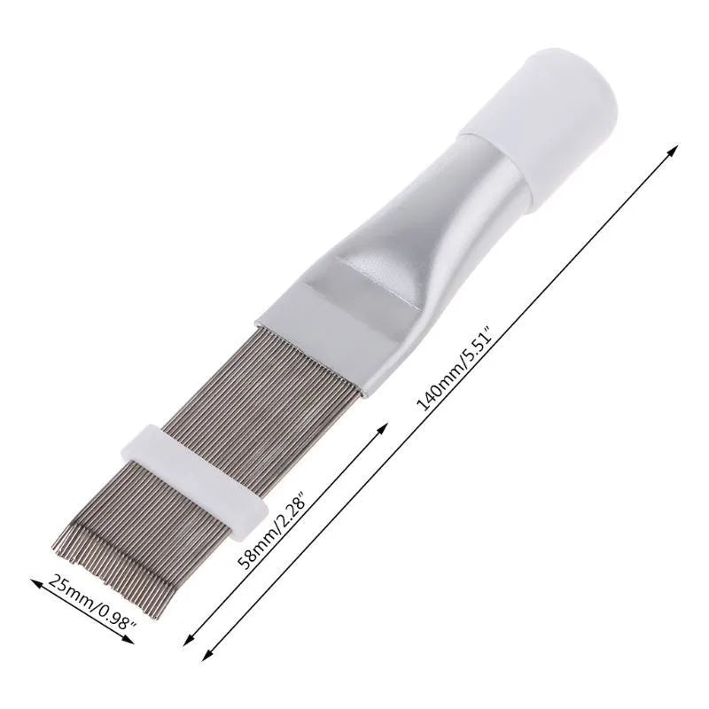 Stainless steel air conditioner fin comb and condenser cleaning brush tool