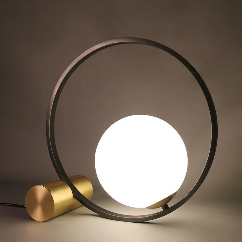 Creative decorative table lamp with iron holder, Nordic post-modern style, offering warm light or white light