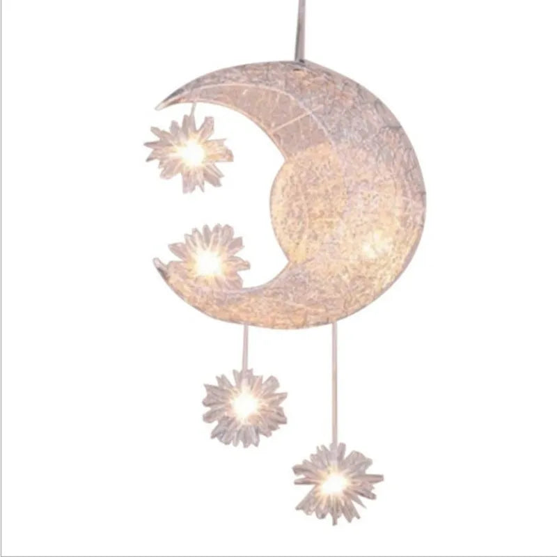 Zinc alloy chandelier with aluminium wire shade hanging from a ceiling, showing height adjustment.