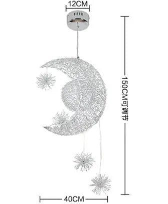 Zinc alloy chandelier with aluminium wire shade hanging from a ceiling, showing height adjustment.