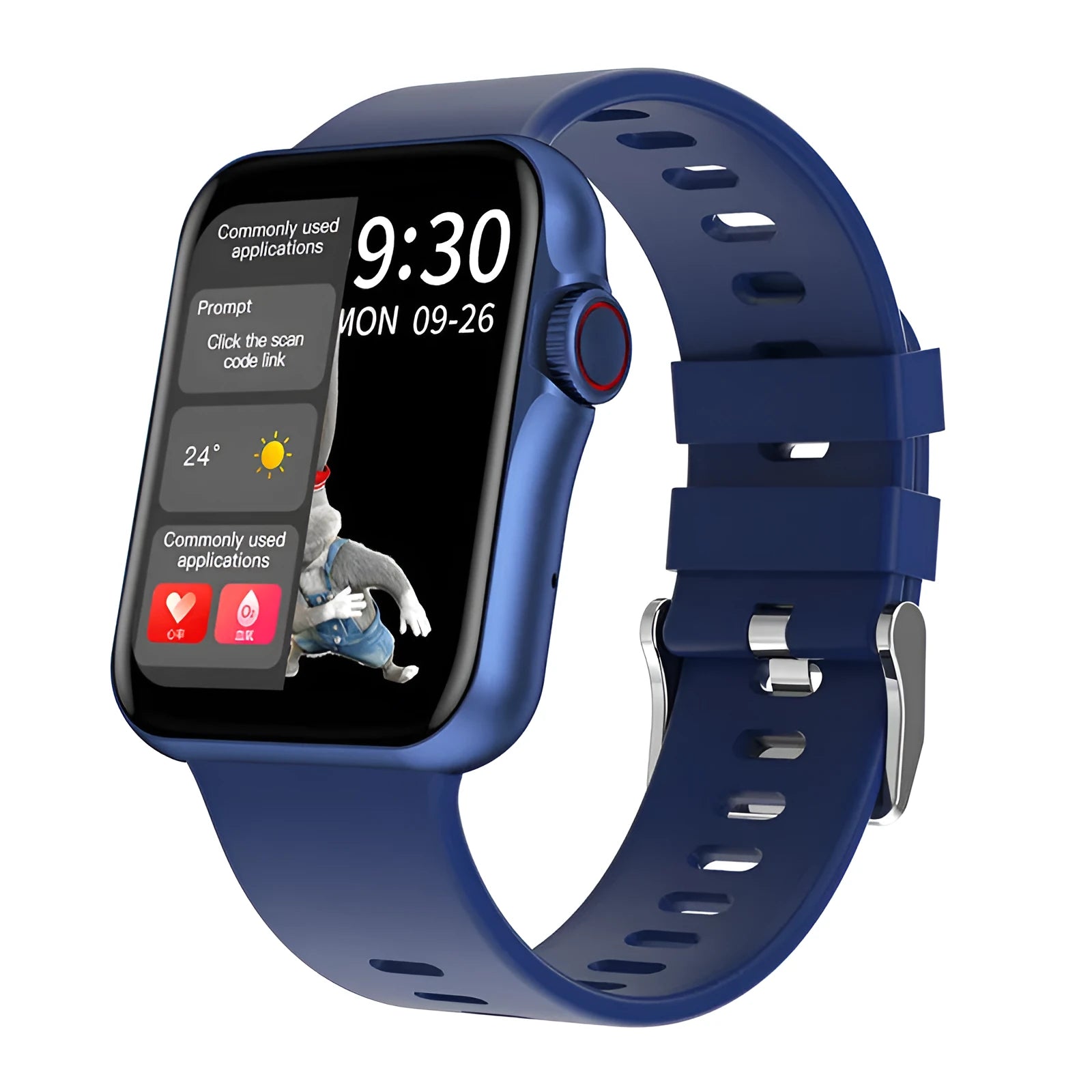 D06 colour screen Bluetooth smart watch with black liquid silicone strap on wrist
