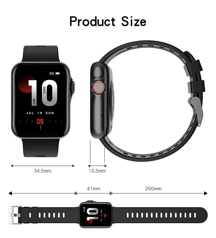D06 colour screen Bluetooth smart watch with black liquid silicone strap on wrist