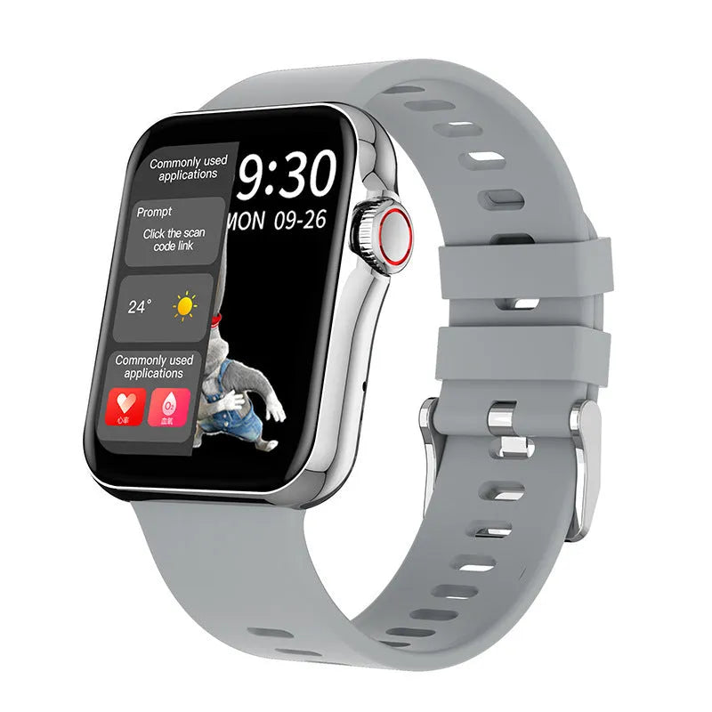 D06 colour screen Bluetooth smart watch with black liquid silicone strap on wrist