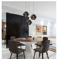Rubik's Cube glass chandelier with LED light source, 200 mm dimension, 1 m adjustable height, in black, rose gold, or white