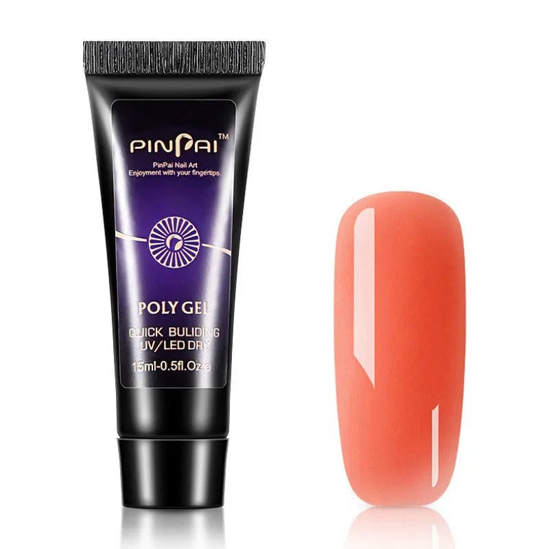 Phototherapy nail extension glue set with crystal glue bottle and nail mold tool in multiple colours