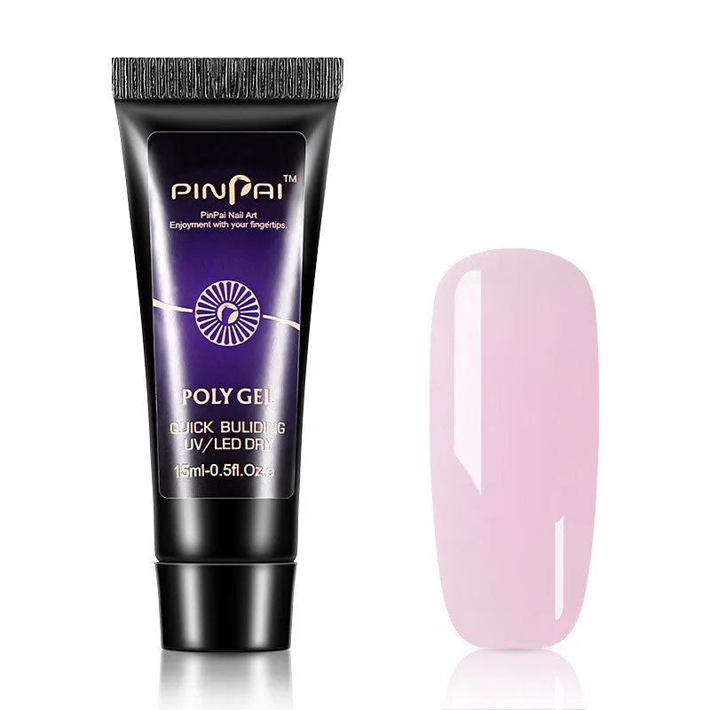 Phototherapy nail extension glue set with crystal glue bottle and nail mold tool in multiple colours