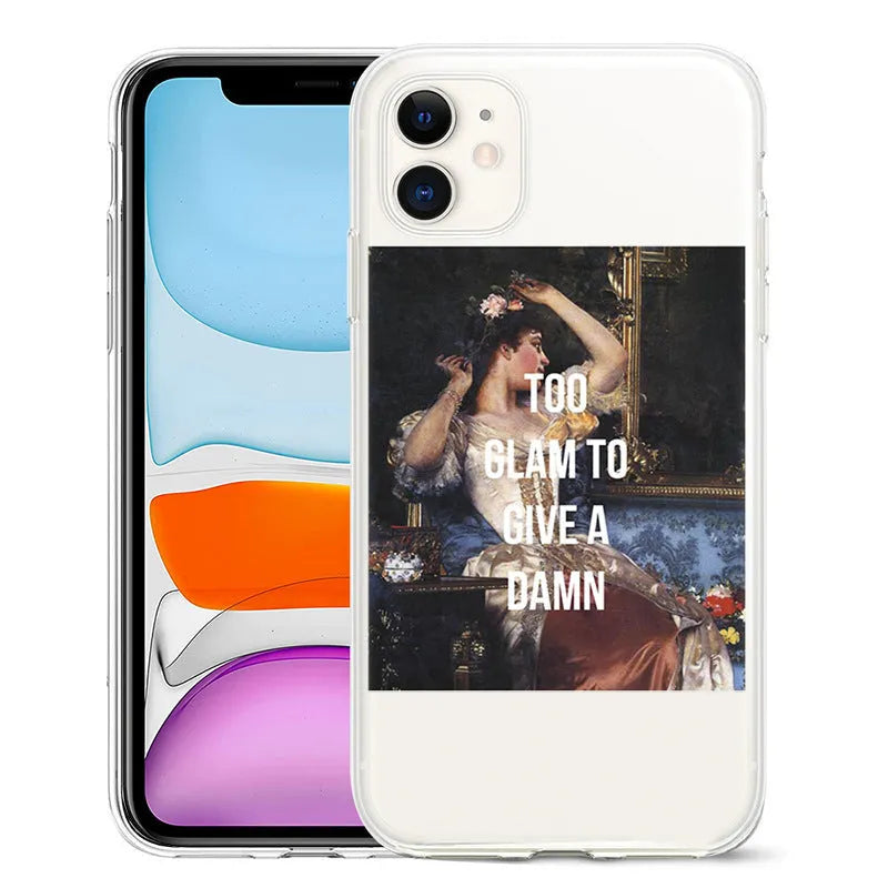 Van Gogh style oil painting design on a black TPU iPhone case for Apple iPhone models.