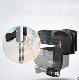360-degree rotating backpack clip for GoPro and action cameras with aluminium alloy joint