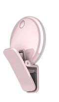 Round LED mobile phone selfie fill light with general-purpose smartphone mount in black, pink and white colour options