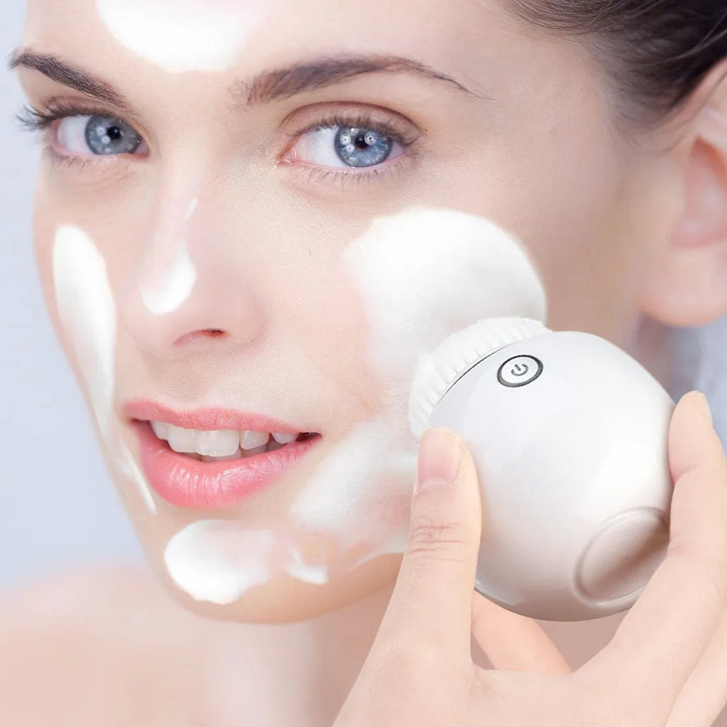 White wireless ultrasonic pore cleaner facial cleansing instrument for ladies and general skin types