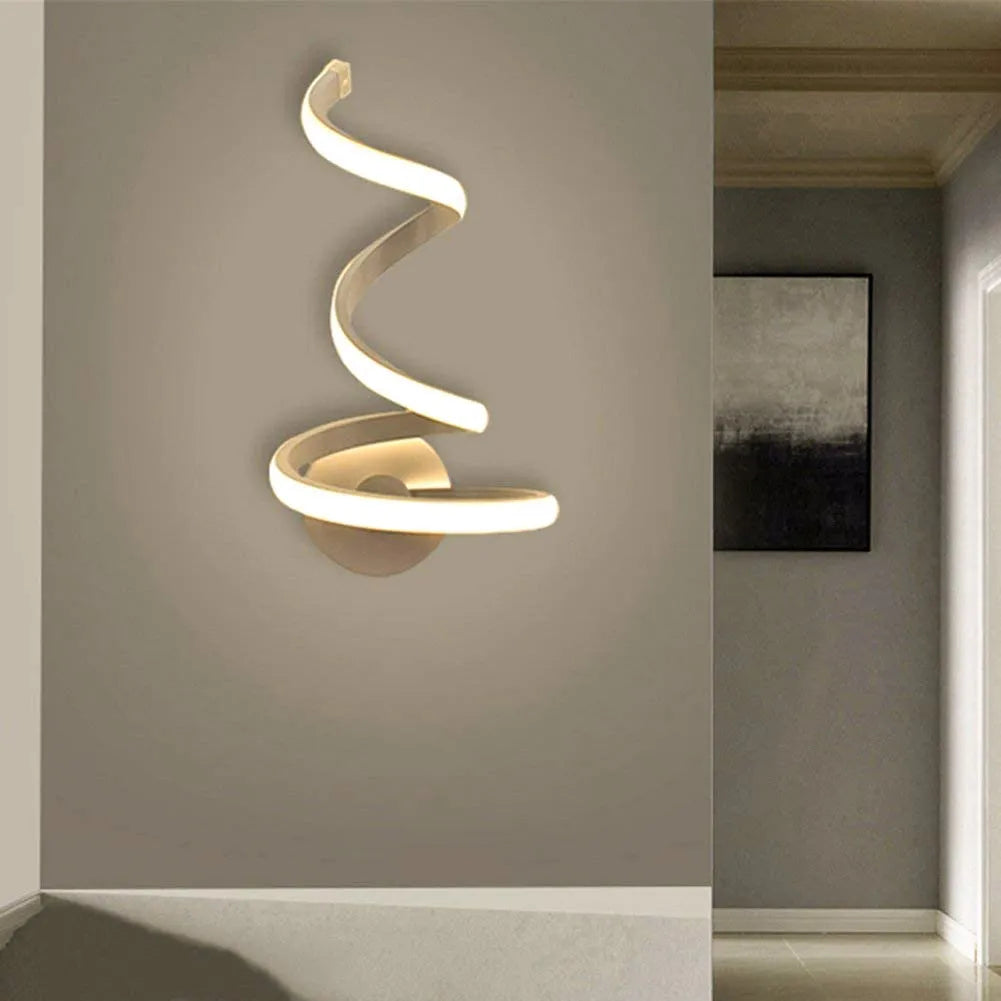 Modern aluminium wall lamp in Outer Snake style with white and warm light settings