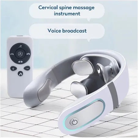Wireless electronic neck massager with 4D shiatsu and pulse therapy for cervical relief