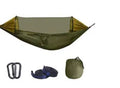 Automatic quick-opening mosquito net hammock with tree belt and carabiner in Army Green Orange or Black Orange