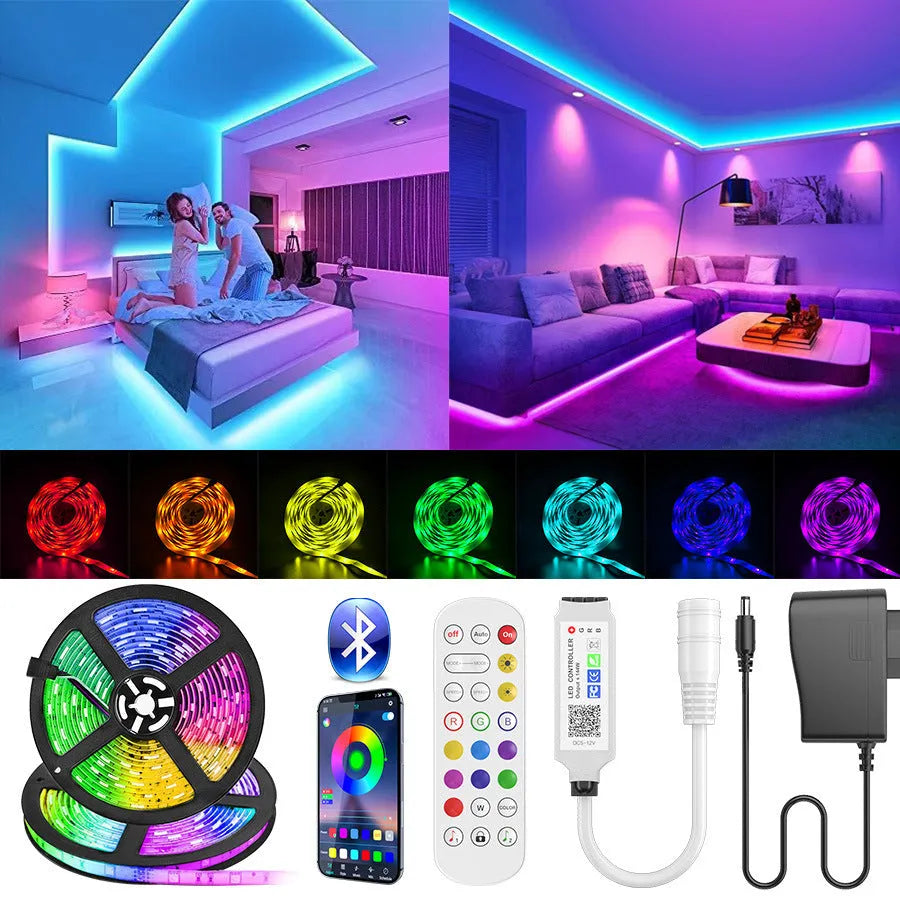 24-key mini Bluetooth DC head RGB controller for 5050 LED strip lights, 5-24V input, 140-degree beam angle