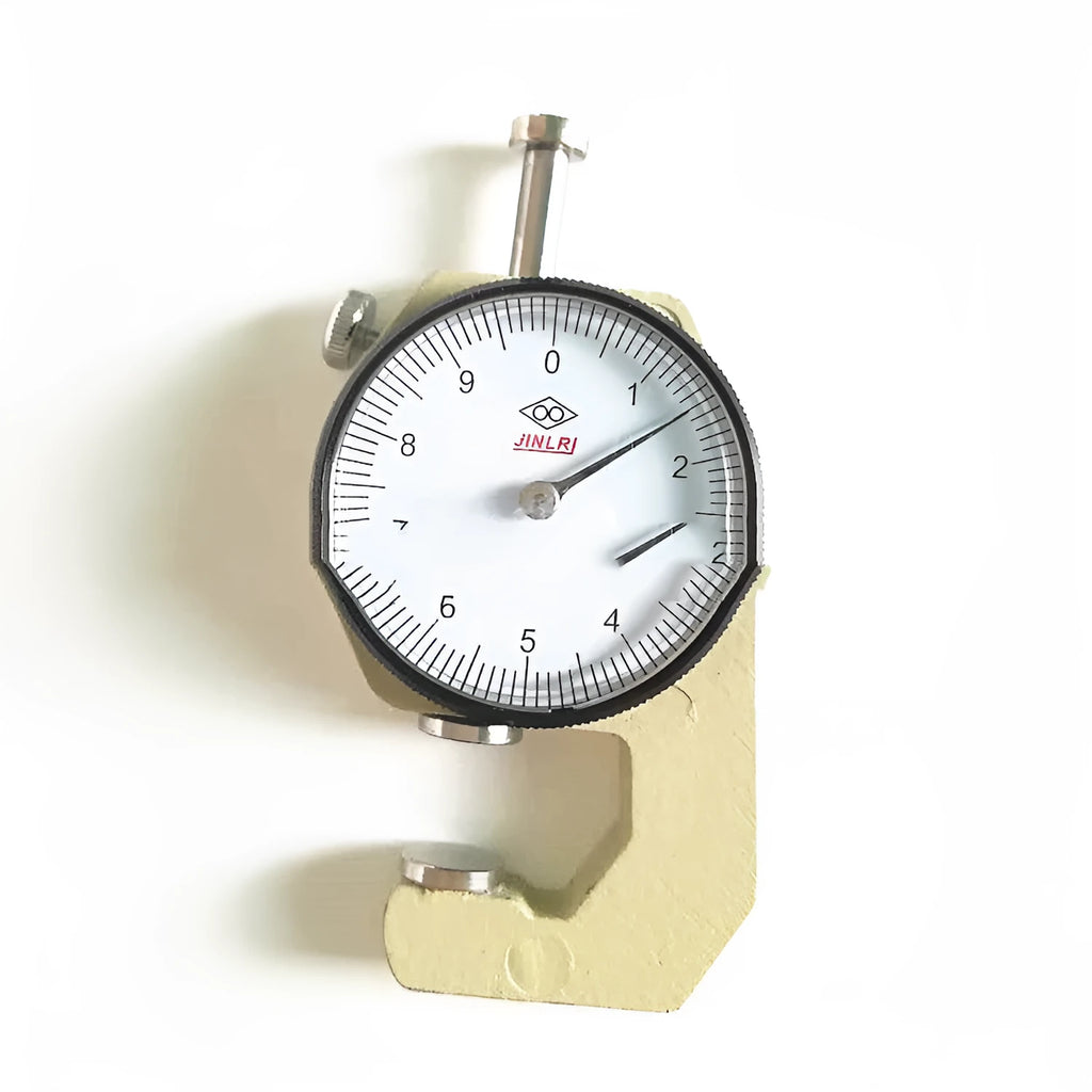 A thickness gauge tool for measuring steel tube, film, and cloth material.