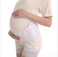 Adjustable pregnancy support belt with Velcro closure in various colours wrapped around abdominal area