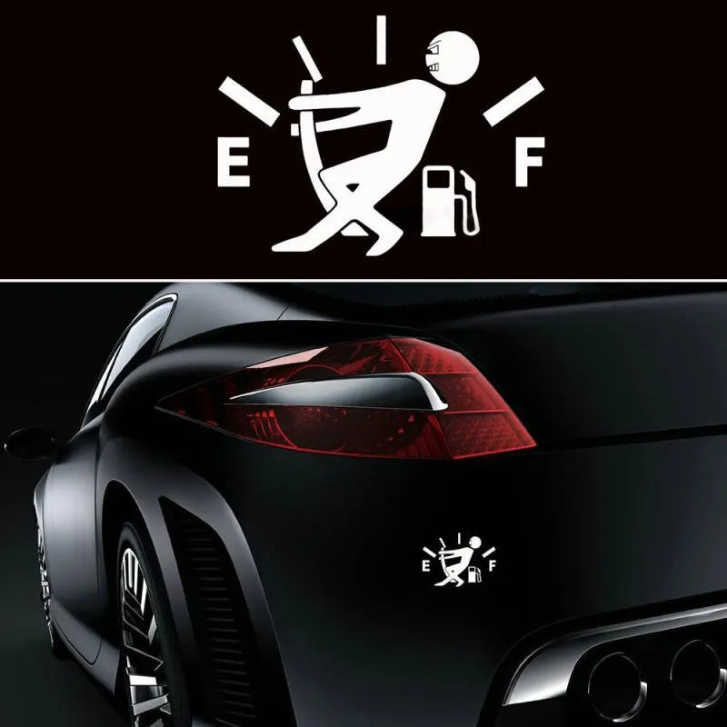 Compass Fuel Tank Series funny car sticker in black PET material 12.7x9.2cm