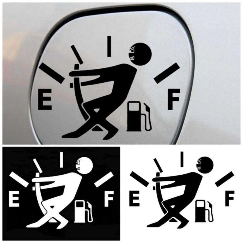 Compass Fuel Tank Series funny car sticker in black PET material 12.7x9.2cm
