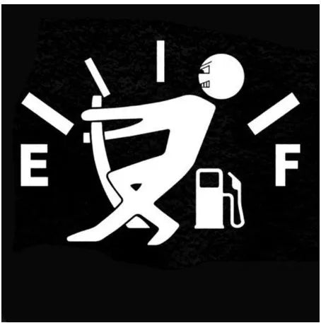 Compass Fuel Tank Series funny car sticker in black PET material 12.7x9.2cm
