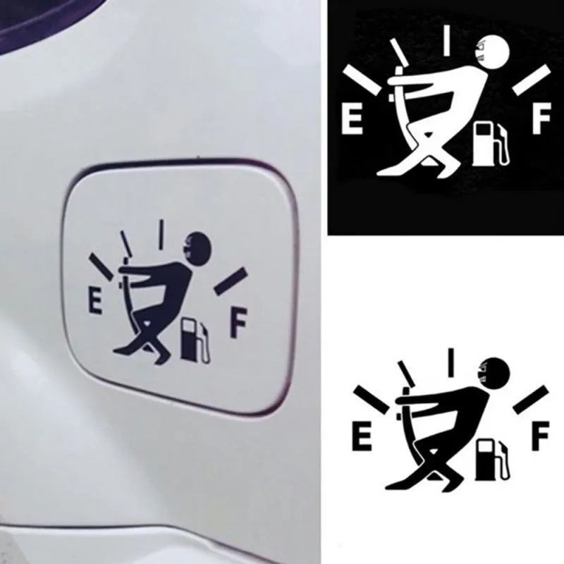 Compass Fuel Tank Series funny car sticker in black PET material 12.7x9.2cm