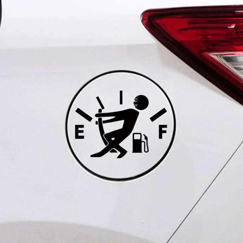 Compass Fuel Tank Series funny car sticker in black PET material 12.7x9.2cm