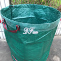 Green heavy-duty PP garden leaf bag for collecting leaves and garden waste.