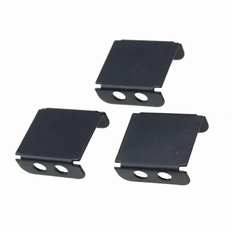 Black metal GPU cooling fan bracket with three adjustable arms for mounting an 8cm or 9cm case fan.