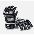 TRY&DO half-finger boxing gloves black white polyurethane explosion-proof leather MMA training