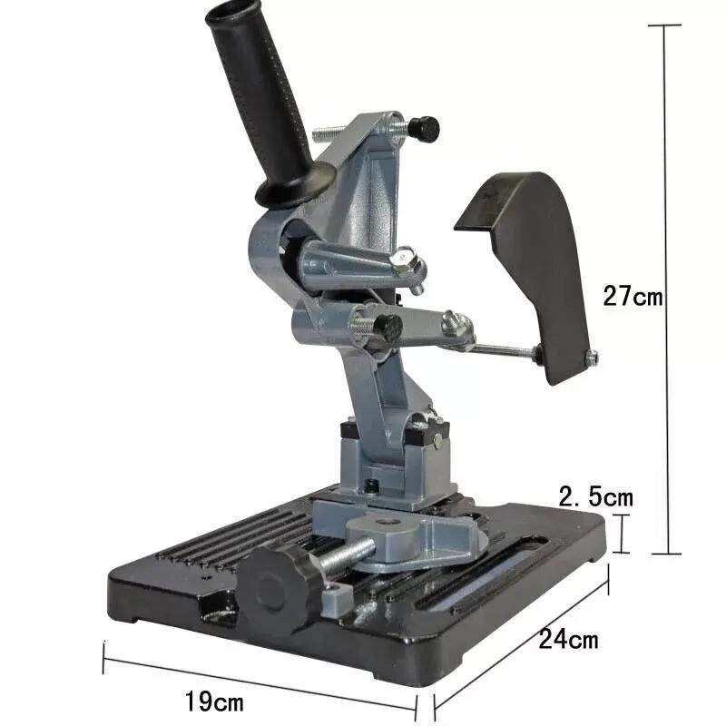 Alloy angle grinder bracket measuring 125mm length for industrial workshop mounting