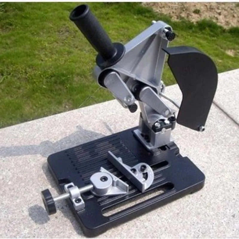 Alloy angle grinder bracket measuring 125mm length for industrial workshop mounting