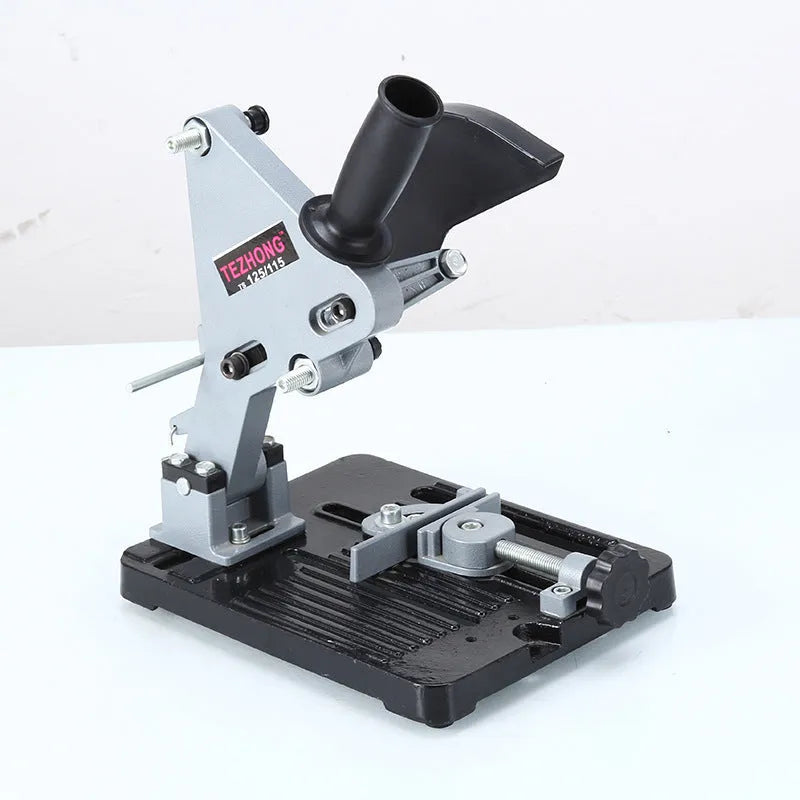 Alloy angle grinder bracket measuring 125mm length for industrial workshop mounting