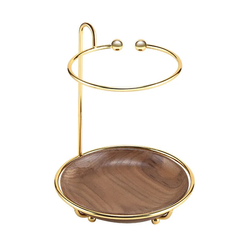 Walnut solid wood key rack with jewellery tray, wall mounted organiser